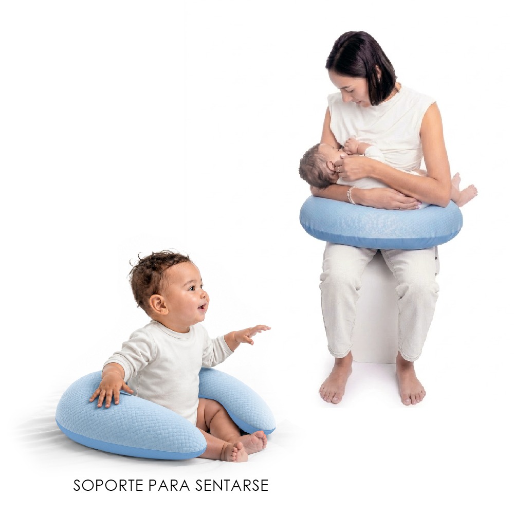 ALMOHADA LACTANCIA MULTIUSOS FUNDA ACOLCHADA ALGODON PIMA CELESTE TERAFLEX - 2
