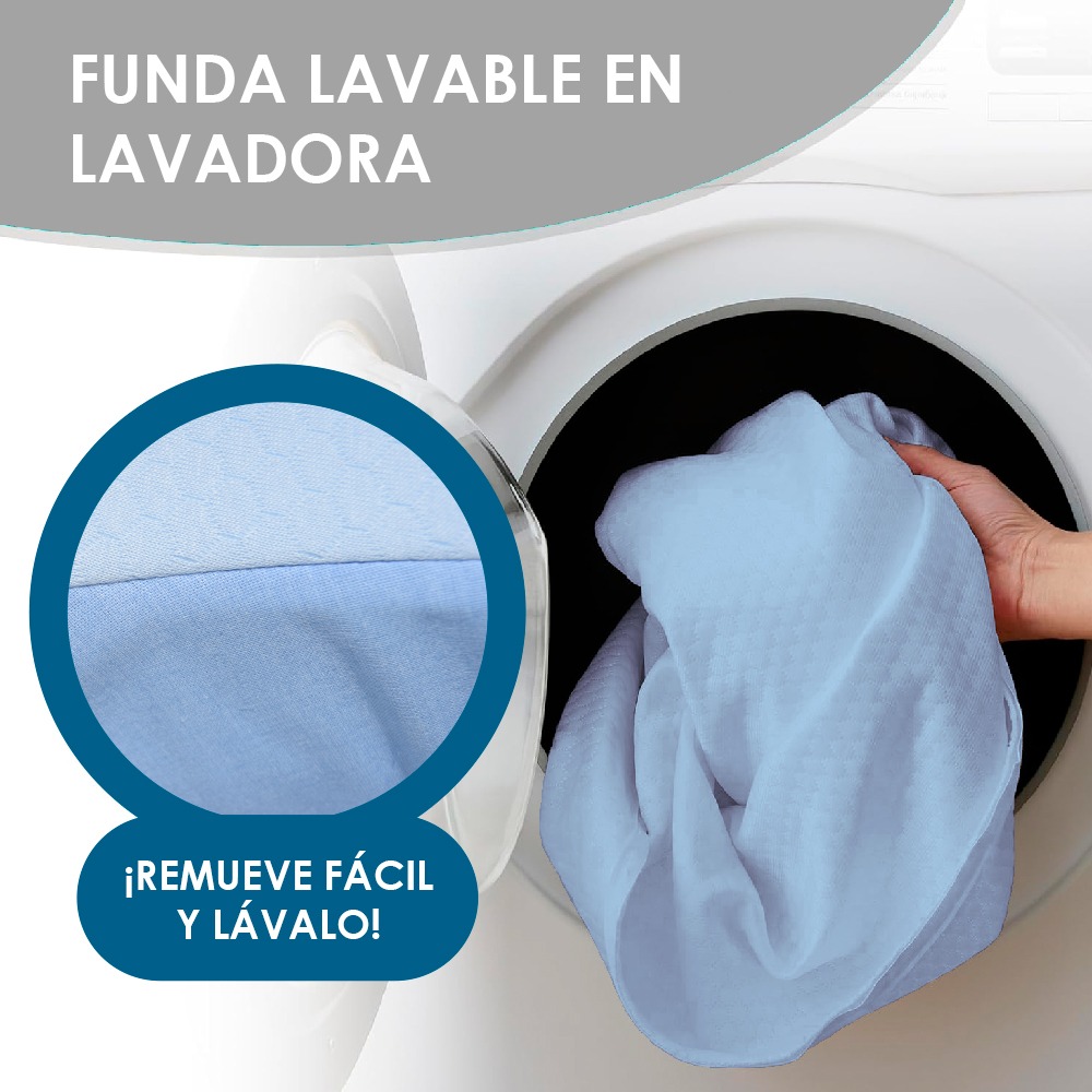 ALMOHADA LACTANCIA MULTIUSOS FUNDA ACOLCHADA ALGODON PIMA CELESTE TERAFLEX - 6