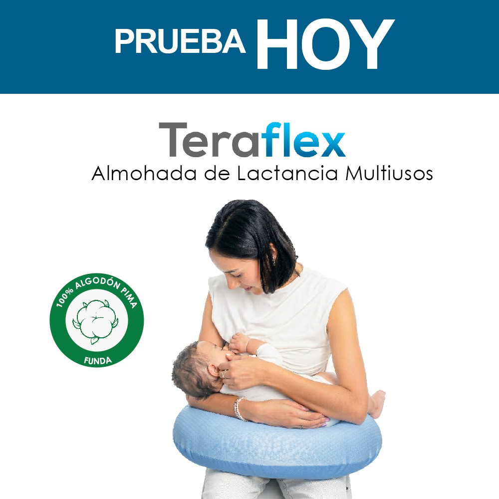 ALMOHADA LACTANCIA MULTIUSOS FUNDA ACOLCHADA ALGODON PIMA CELESTE TERAFLEX - 7