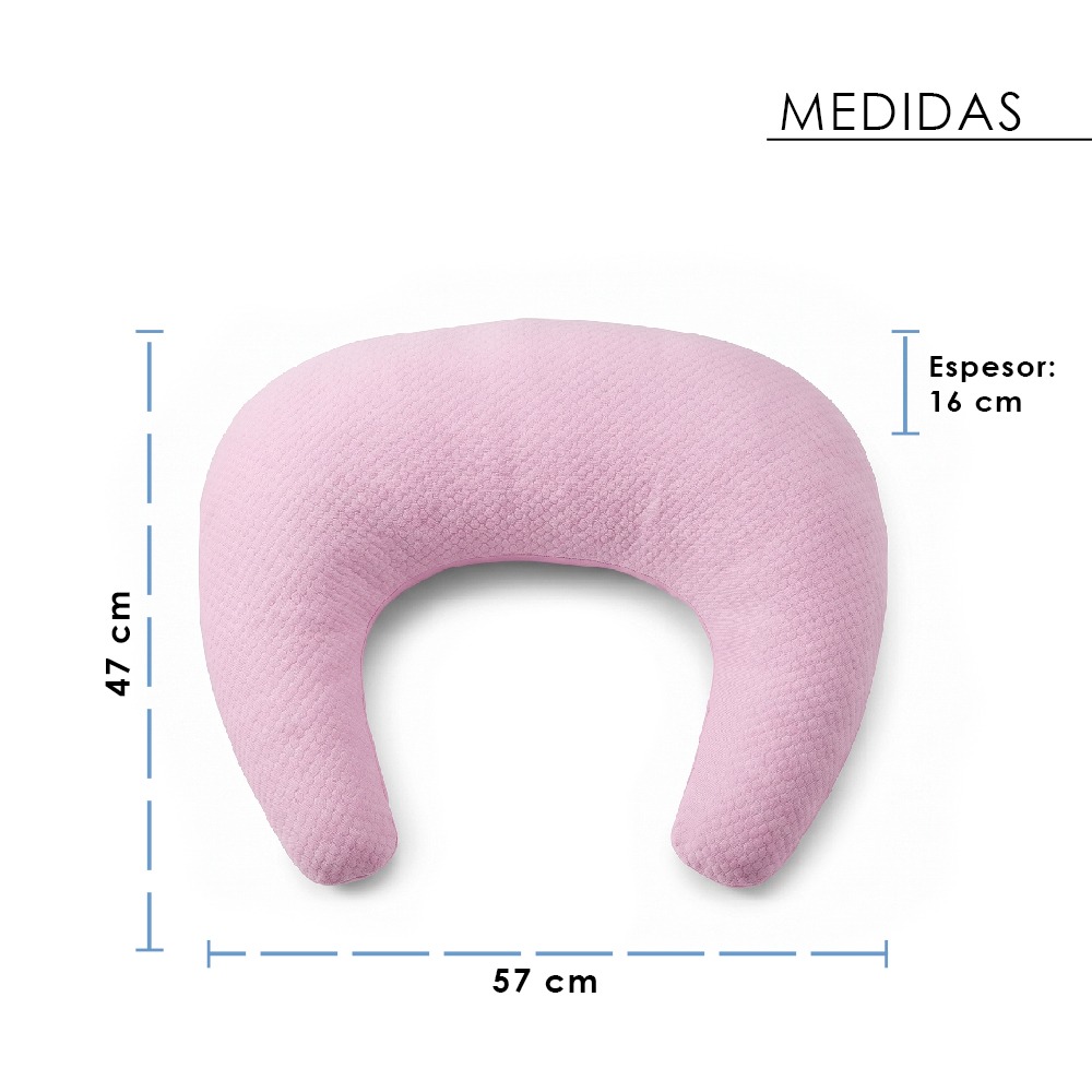ALMOHADA LACTANCIA MULTIUSOS FUNDA ACOLCHADA ALGODON PIMA ROSADO TERAFLEX - 5