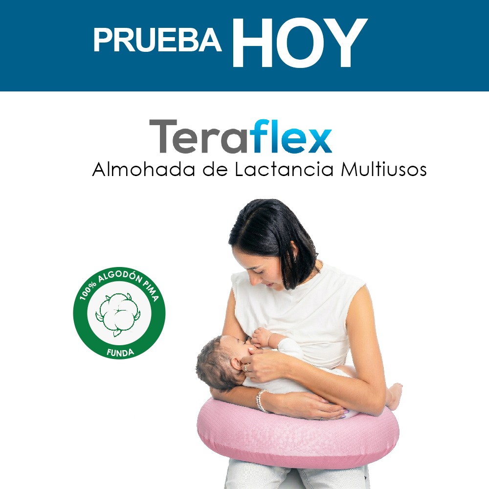 ALMOHADA LACTANCIA MULTIUSOS FUNDA ACOLCHADA ALGODON PIMA ROSADO TERAFLEX - 7