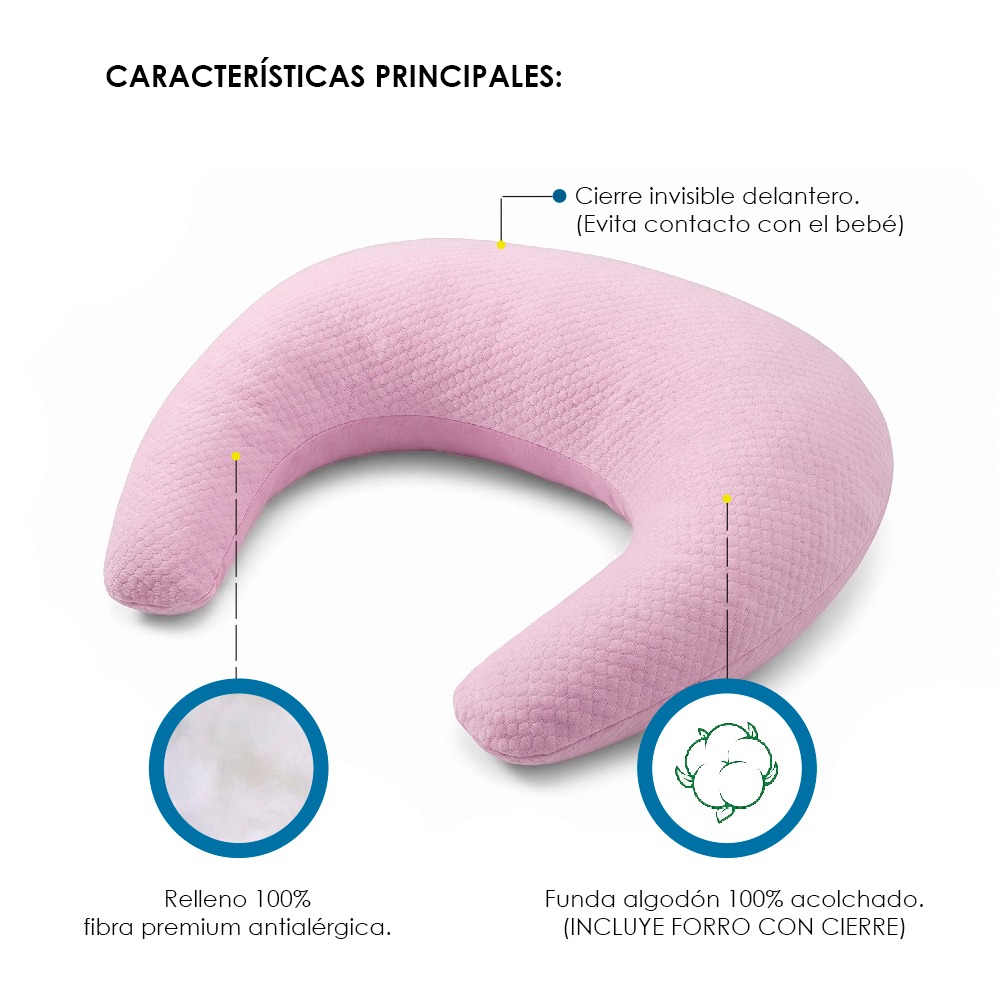COJÍN ANATÓMICO MEMORY FOAM GEL Y ALMOHADA LACTANCIA ROSADO TERAFLEX - 9