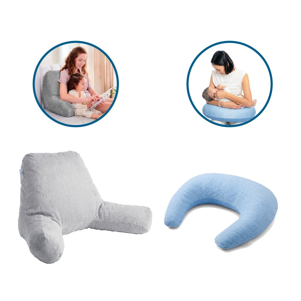 COJÍN  ANATÓMICO MEMORY FOAM GEL Y ALMOHADA LACTANCIA CELESTE TERAFLEX - 1
