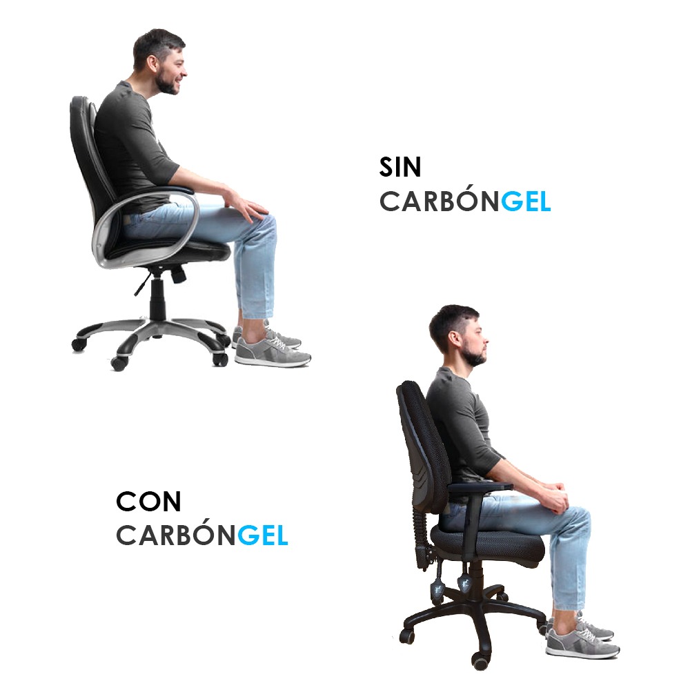 SILLA ERGONÓMICA CORRECTORA DE POSTURA ESPUMA CARBON GEL TERAFLEX - 4