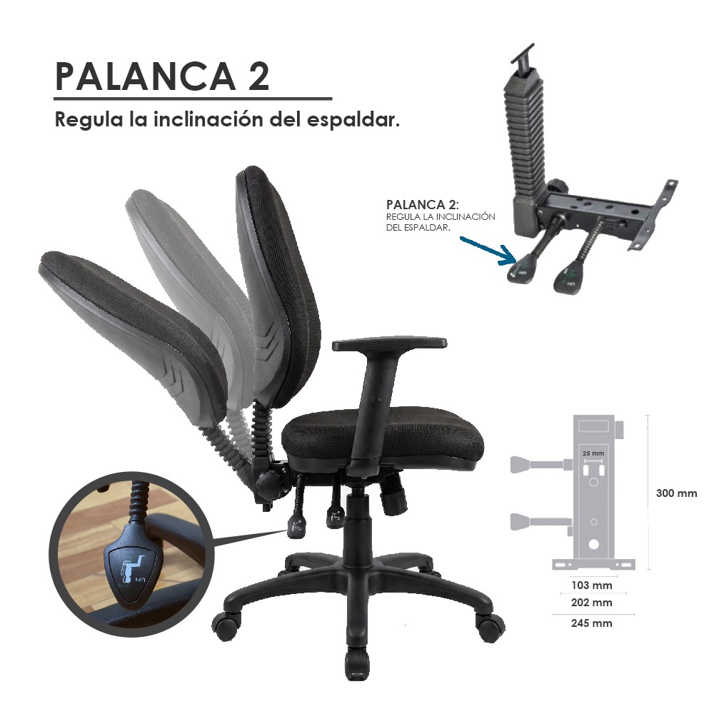 SILLA ERGONÓMICA CORRECTORA DE POSTURA ESPUMA CARBON GEL TERAFLEX - 7