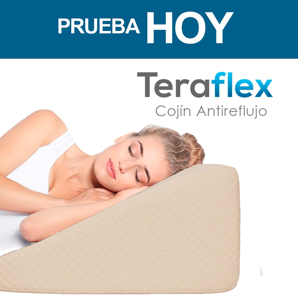ALMOHADA COJIN ANTIREFLUJO FUNDA ALGODON PIMA BEIGE TERAFLEX 60X55X25CM - 7