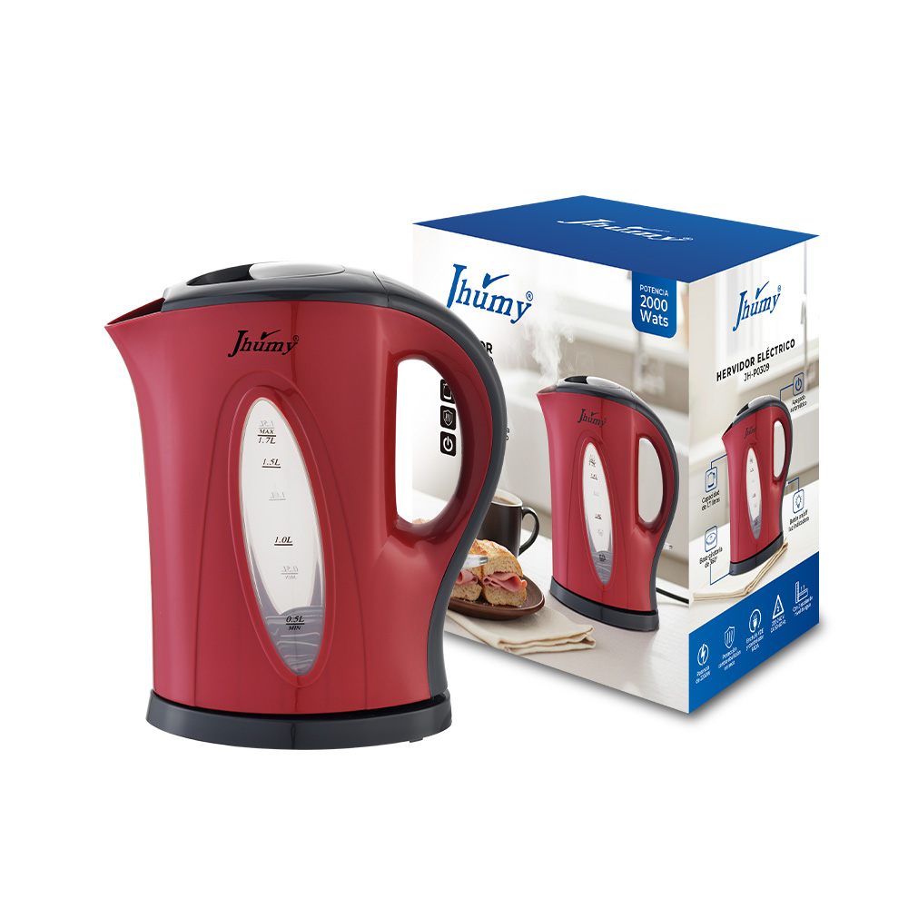 HERVIDOR ELÉCTRICO ROJO 1.7L JHUMY - 2