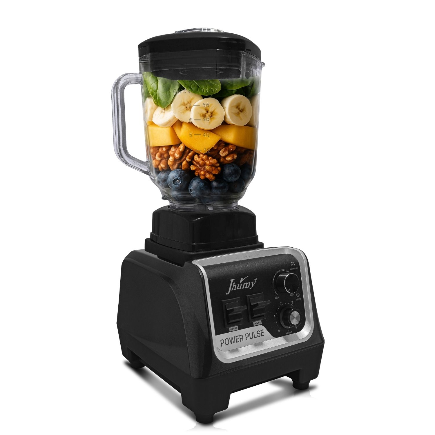 LICUADORA POWER PULSE NEGRA 1500W 2L JHUMY - 1