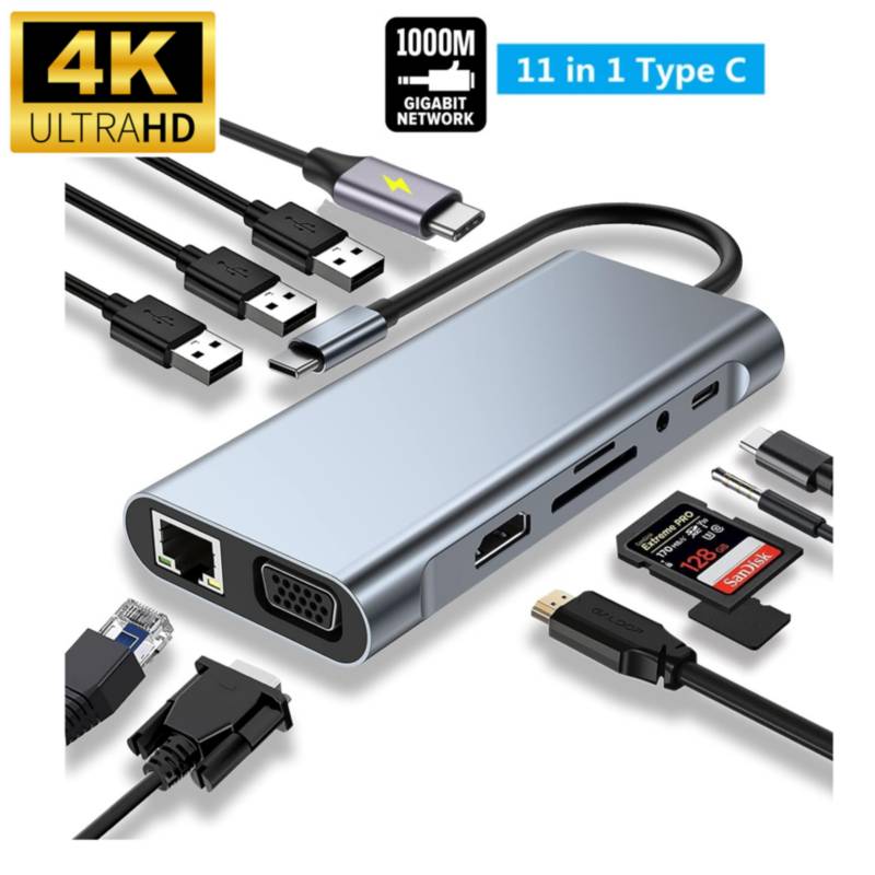 ADAPTADOR HUB TIPO C HDMI 4K ETHERNET GIGABIT USB MACBOOK AIR 15 M2 - 1