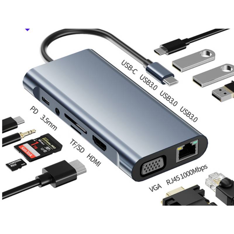 ADAPTADOR HUB TIPO C HDMI 4K ETHERNET GIGABIT USB MACBOOK AIR 15 M2 - 2