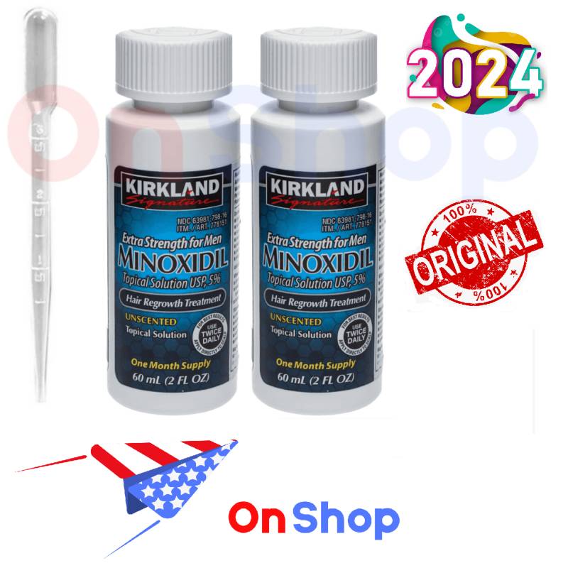 MINOXIDIL KIRKLAND LÍQUIDO 5% 2 FRASCOS + GOTERO - 1