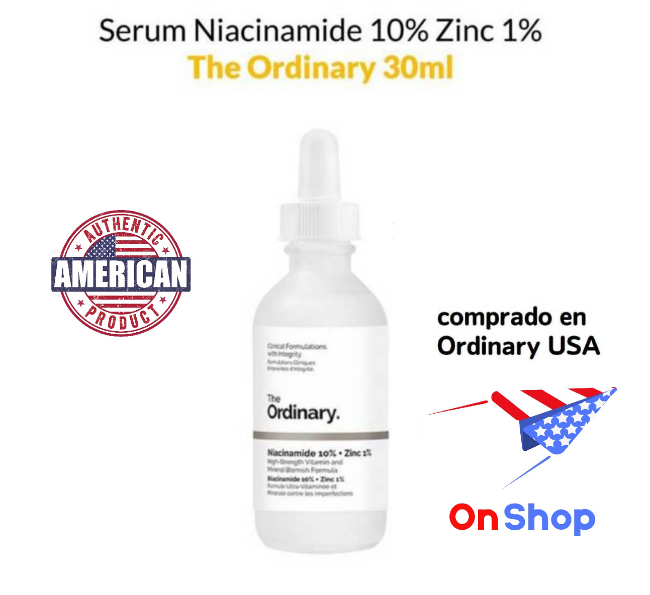 SERUM NIACINAMIDE 10 ZINC 1 NIACINAMIDA 30ML ORDINARY - 1