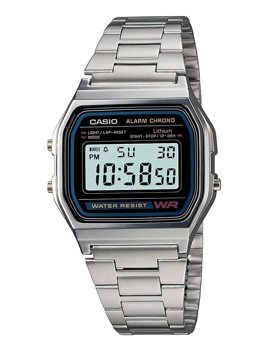 RELOJ CASIO A158WA-1 VINTAGE DIGITAL ACERO PLATA - 1