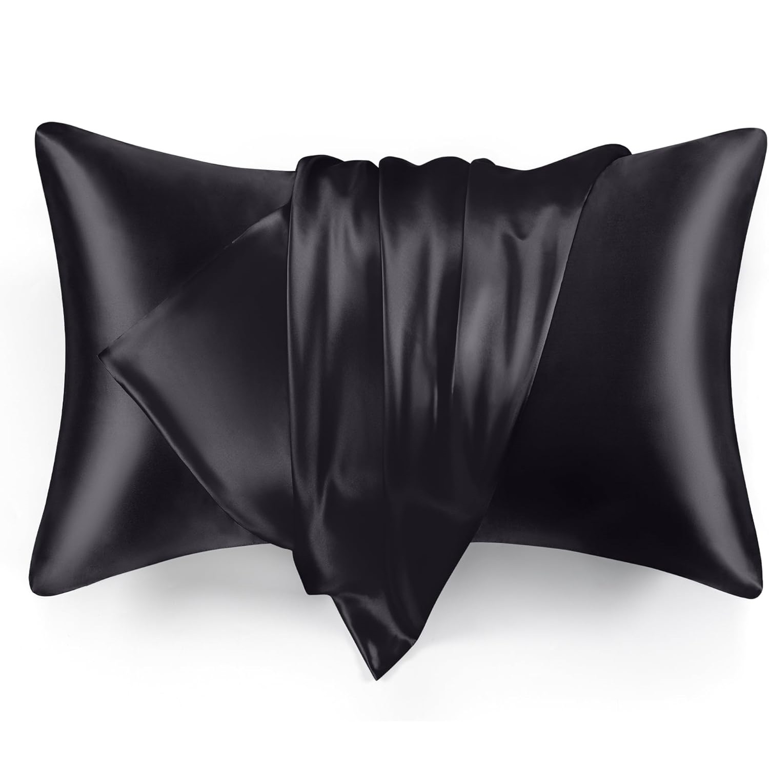 FUNDA COBERTOR DE ALMOHADA SEDA ANTI ACNE GRANOS NEGRO - 1