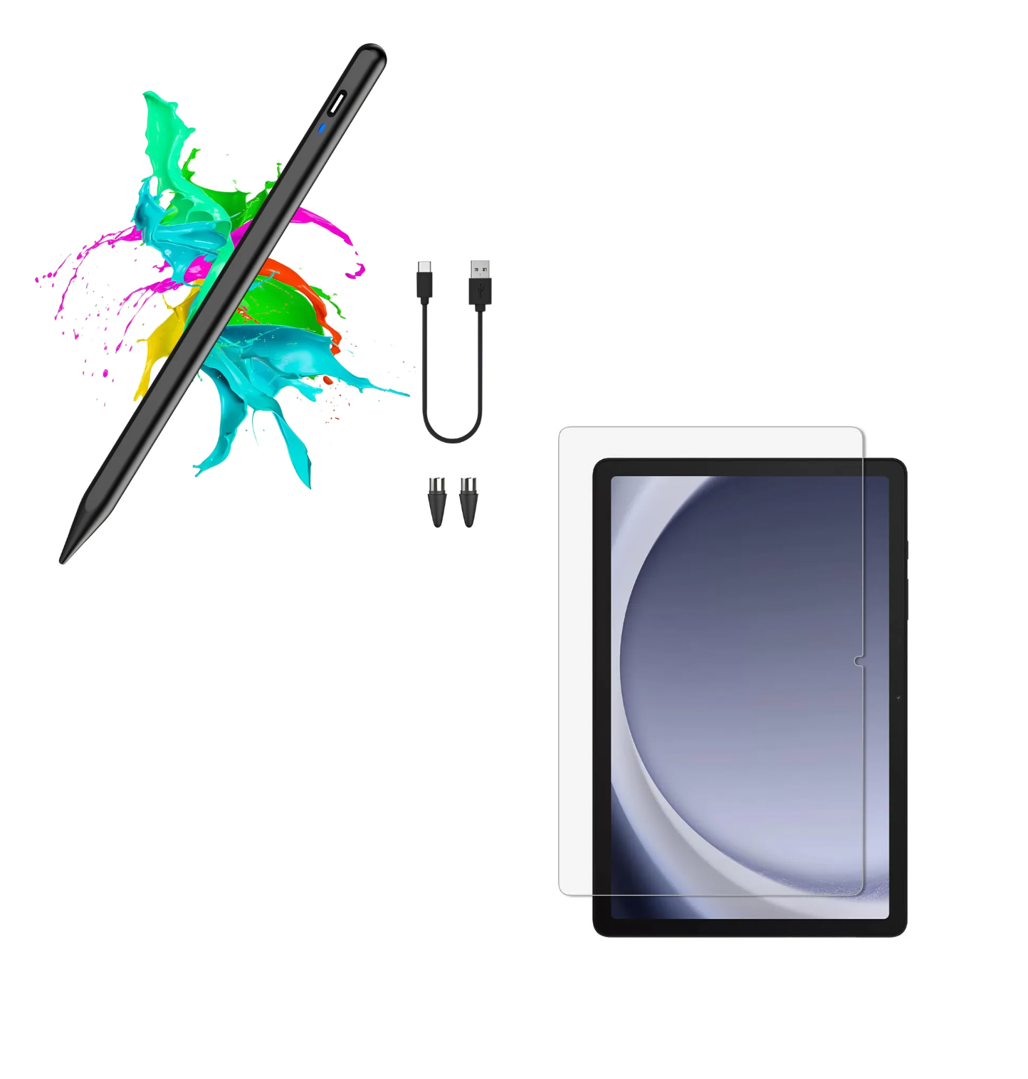 LÁPIZ PEN STYLUS PARA GALAXY TAB A9 PLUS Y MICA PAPEL - 1
