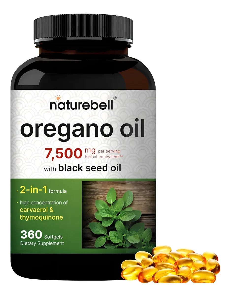VITAMINA ACEITE DE ORÉGANO NATUREBELL, 7500 MG 360 CAPSULAS - 1