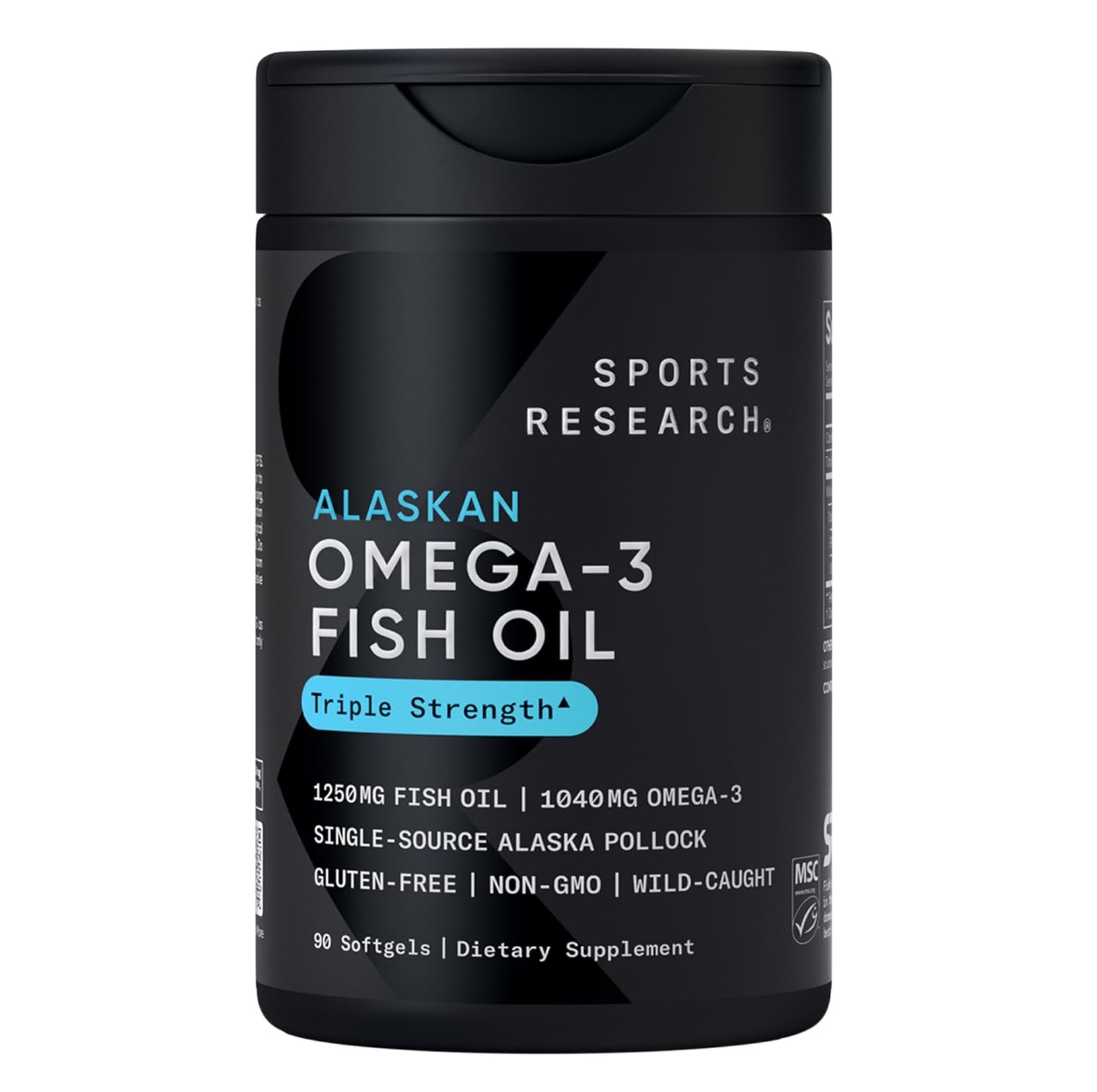 VITAMINA SPORTS RESEARCH OMEGA-3 1040MG FISCH OIL 1250MG 90 SOFT GEL - 1