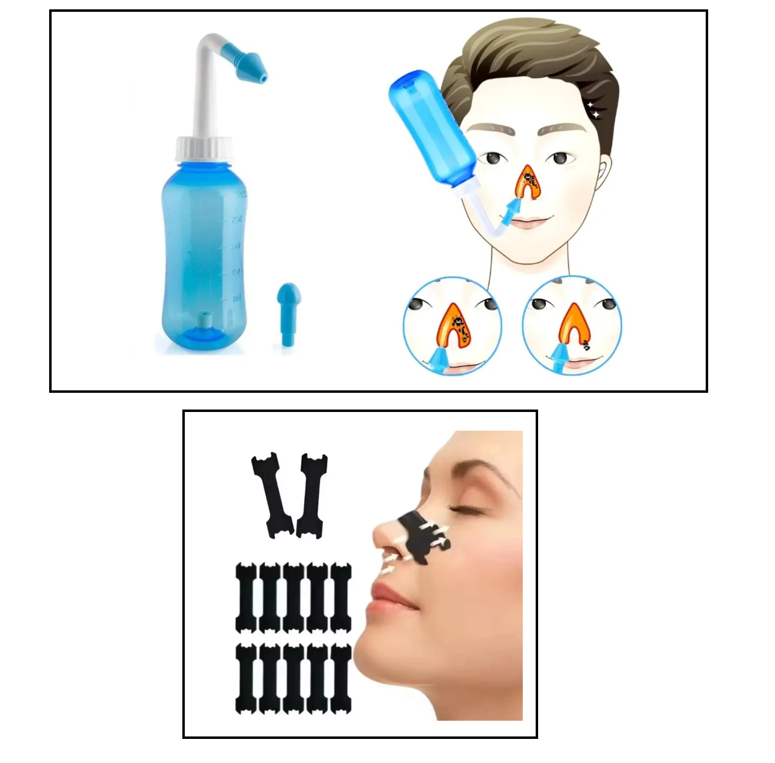 LIMPIADOR IRRIGADOR LAVADO NASAL BOTELLA, 30 TIRAS NASALES N - 1
