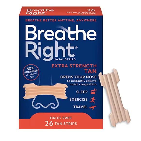 TIRAS NASALES BREATHE RIGHT RESPIRA MEJOR RONQUIDOS STRONG - 1