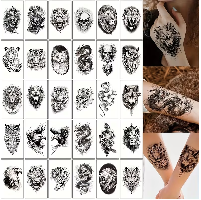 30 TATUAJES TEMPORAL ADHESIVO FALSO NO REAL HENNA HENA - 1