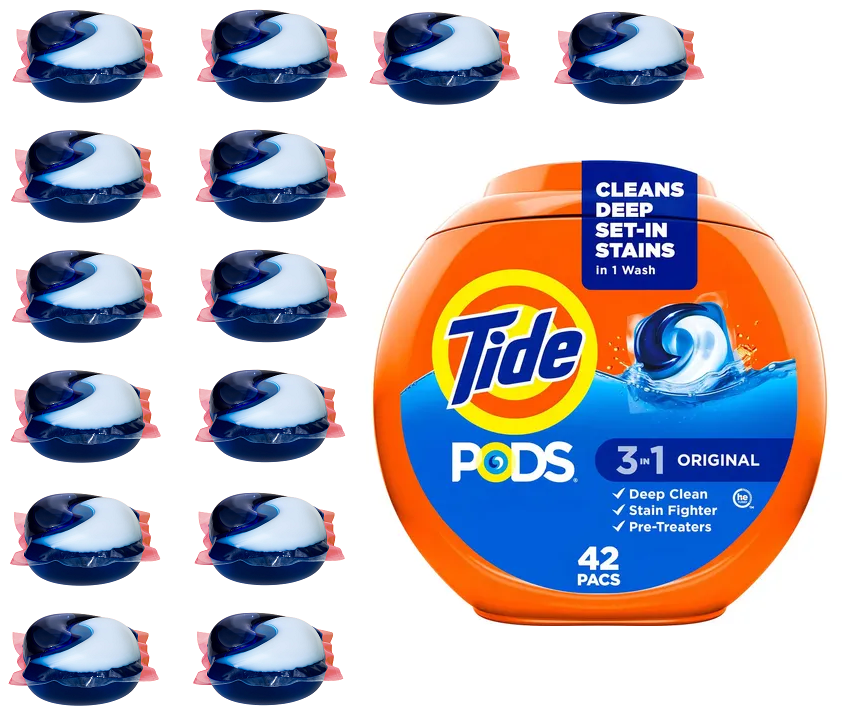 14 TIDE PODS DETERGENTE AMERICANO SIN CAJA - 1