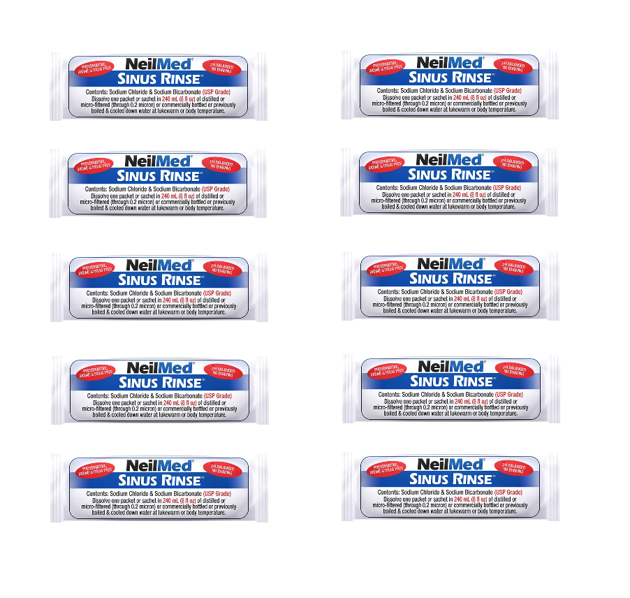 10 SOLUCIONES NASALES NEIL MED LAVADO NASAL NARIZ LIMPIA - 1