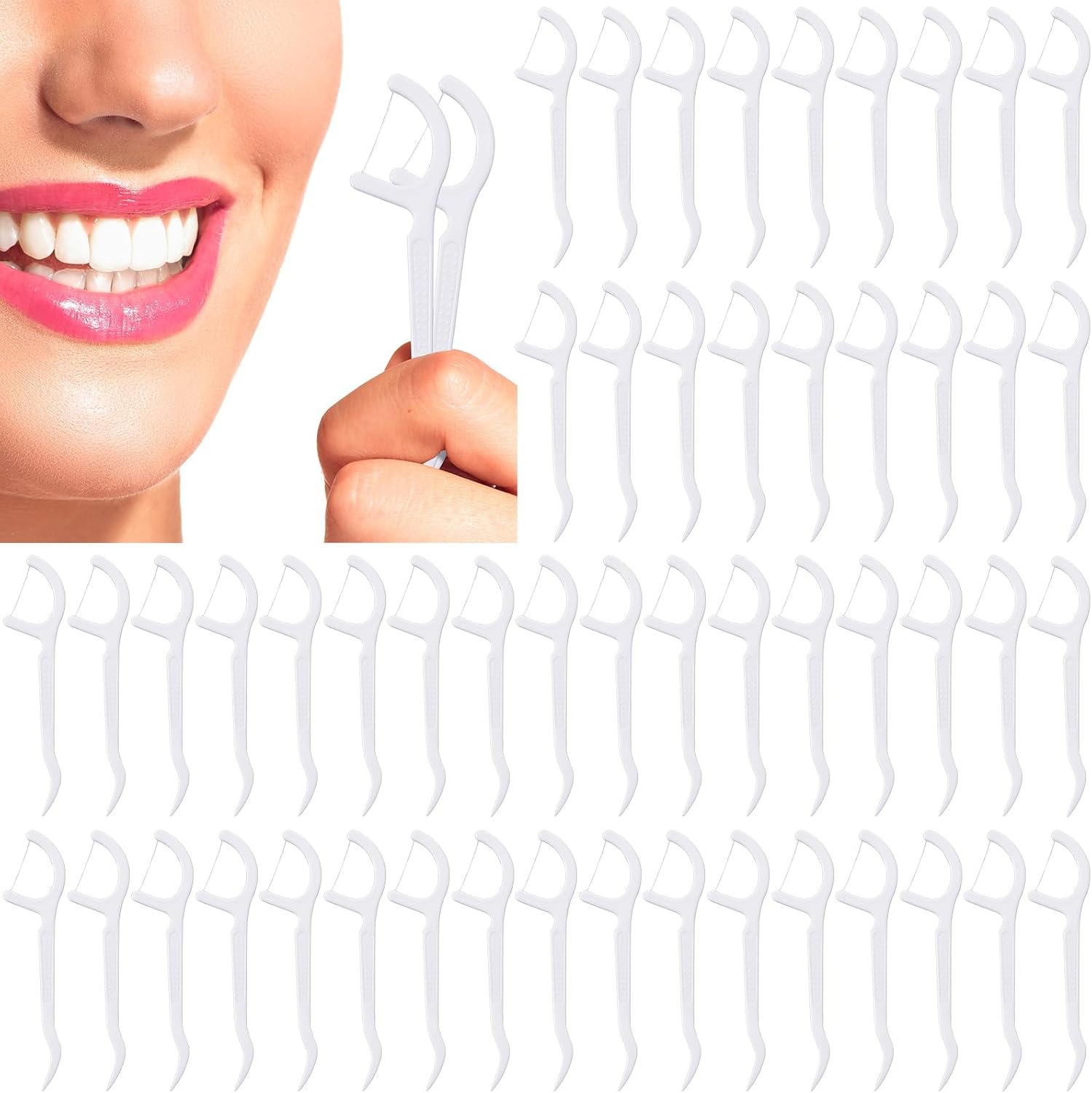 200 PALILLOS HILO DENTAL HIGIENE LIMPIEZA PLACA ADULTO - 1