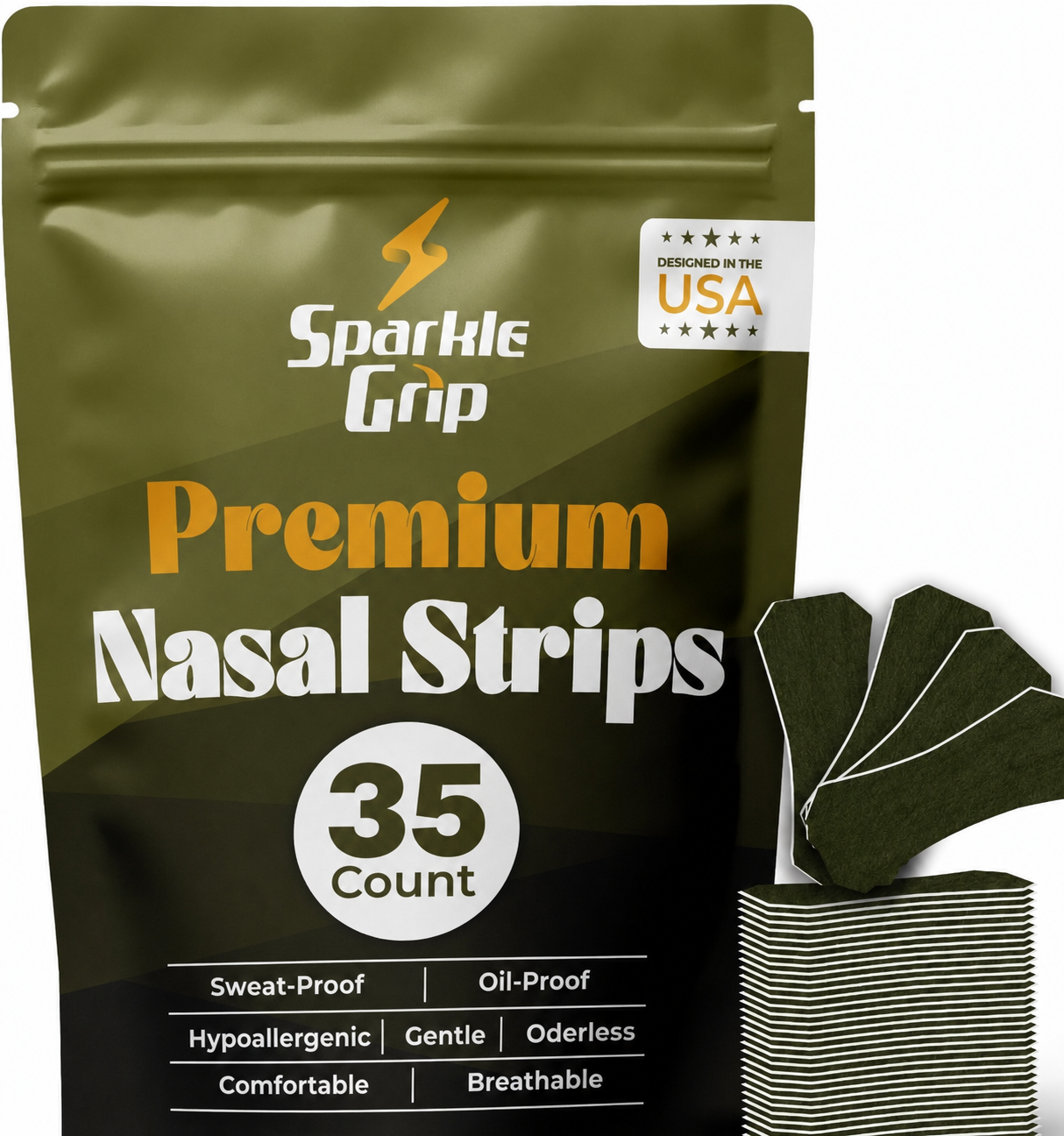 35 TIRAS NASALES SPARKLE GRIP BANDAS NASALES ANTI RONQUIDO RESPIRA MEJOR - 1