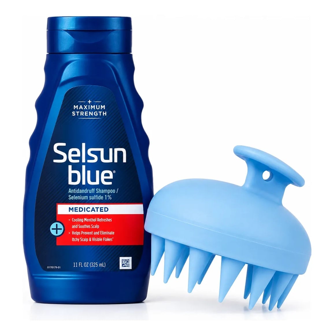 MASAJEADOR CUERO CABELLUDO + SHAMPOO SELSUN BLUE - 1