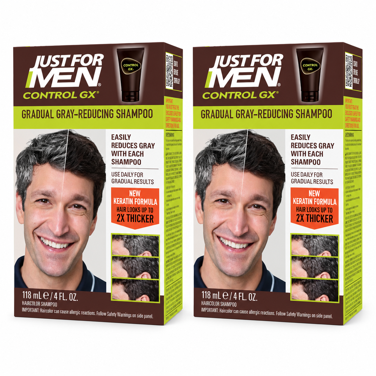 2 PACK JUST FOR MEN CONTROL GX SHAMPOO ANTI CANAS - 1