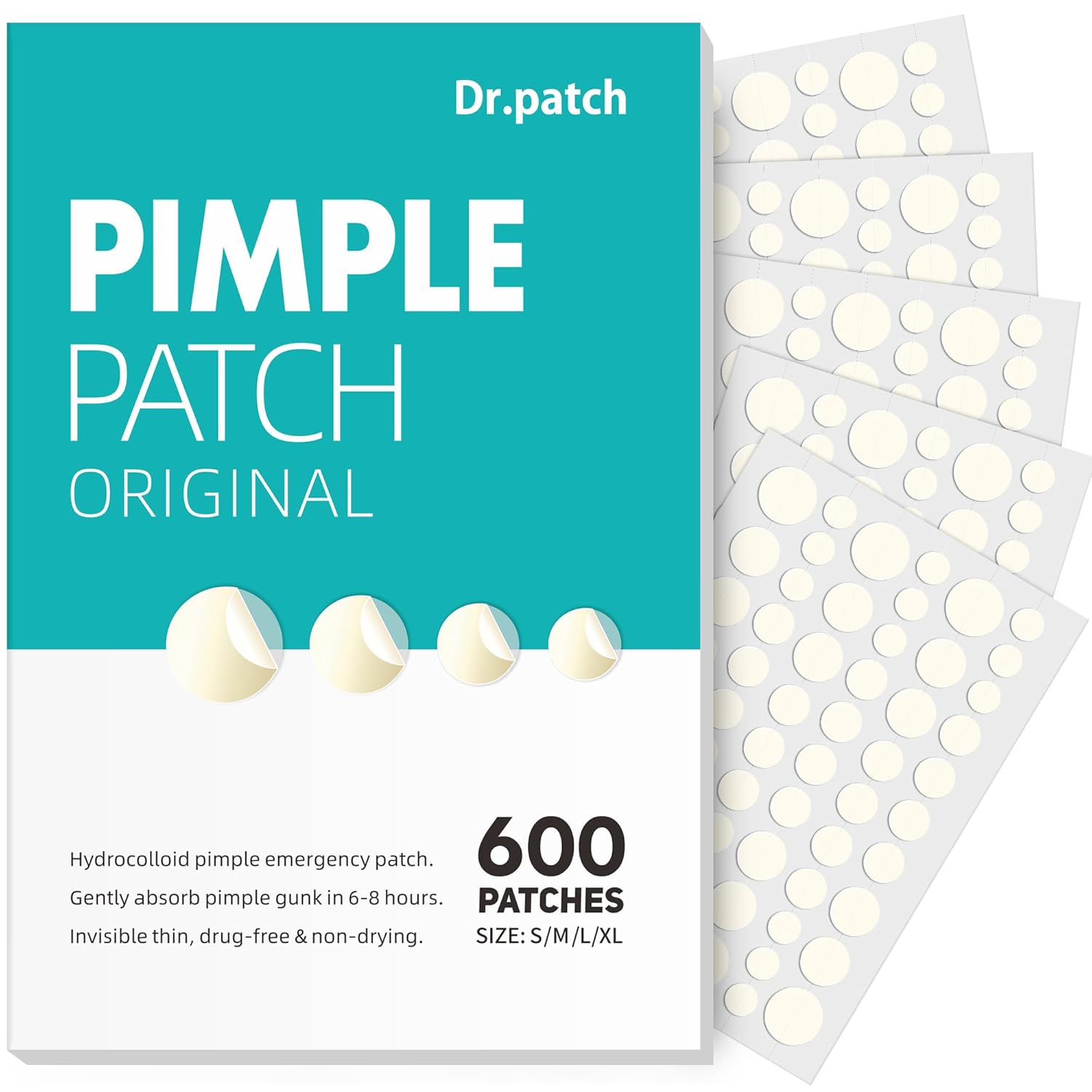 600 PARCHES ACNE COLOR PIEL CON ACIDO SALICILICO DR PATCH - 1