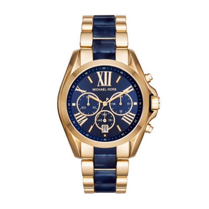 RELOJ MICHAEL KORS MUJER ANÁLOGO MK6268 BRADSHAW GOLD AND BLUE NUEVO DORADO - 1