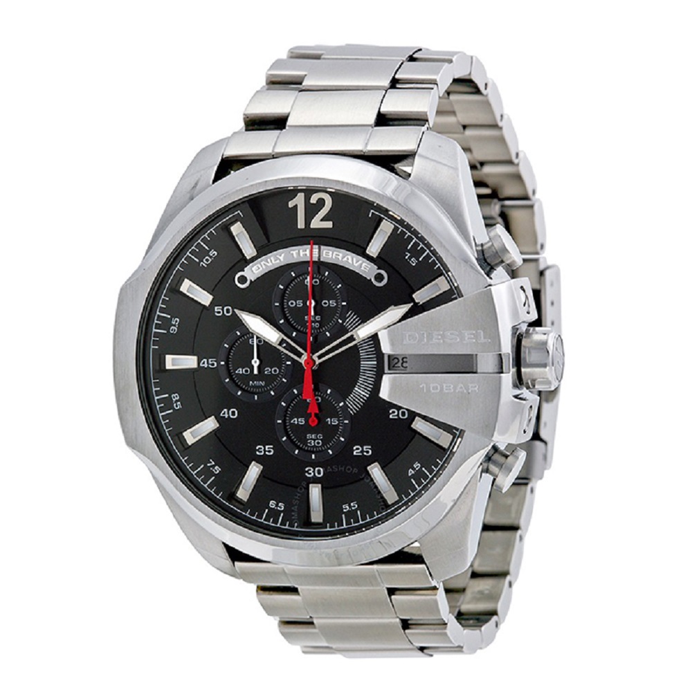 RELOJ DIESEL HOMBRE ANÁLOGO DZ4308 MEGA CHIEF BLACK AND SILVER - 1