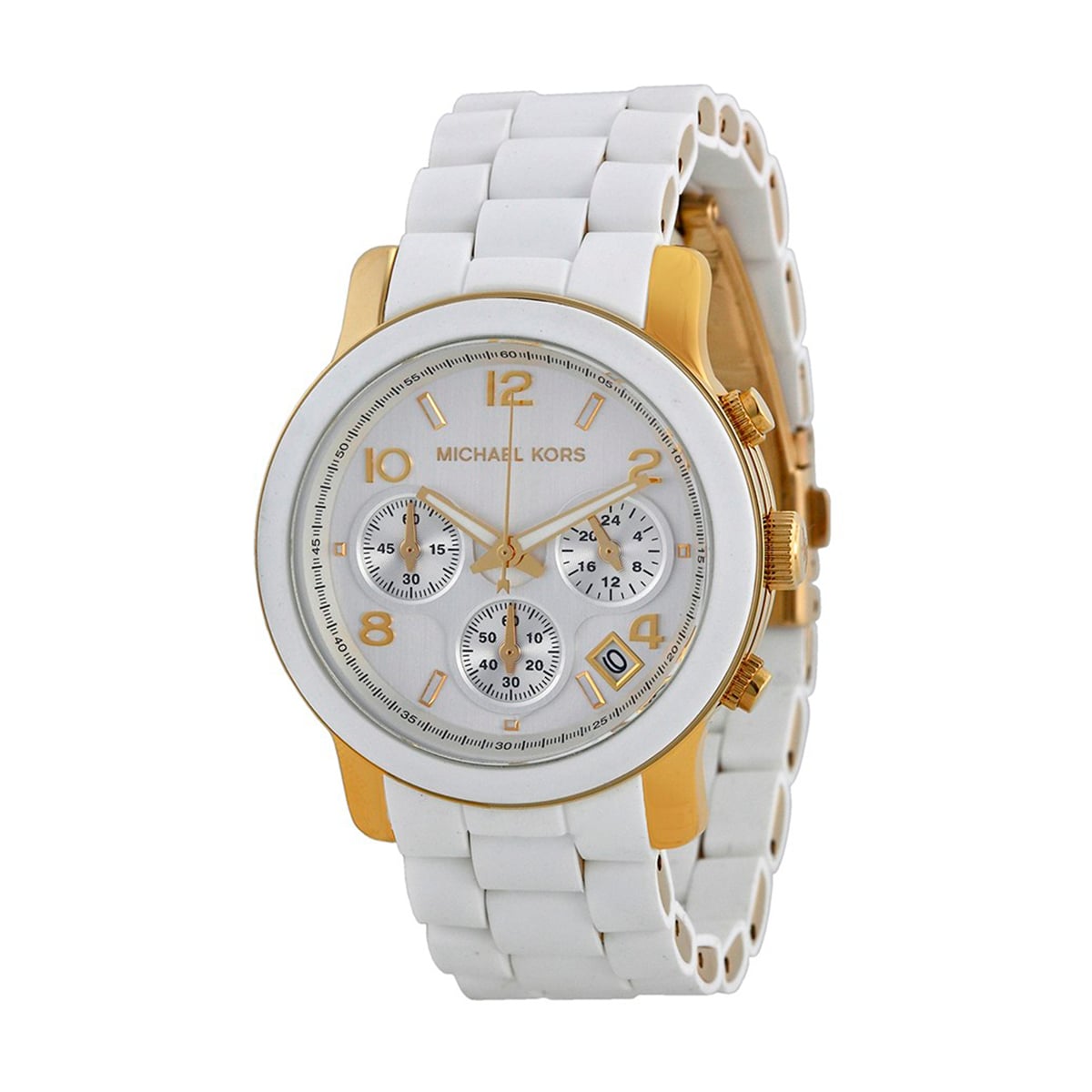 RELOJ MICHAEL KORS MUJER ANÁLOGO MK5145 WHITE RUNWAY 39MM NUEVO GENUINO BLANCO - 1