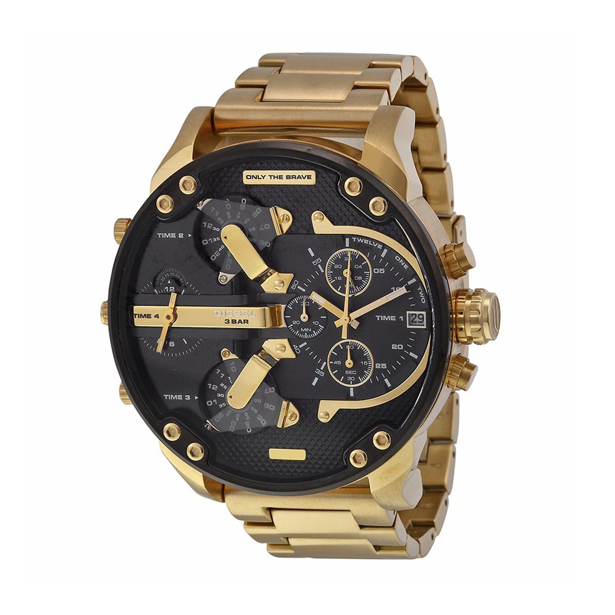 RELOJ DIESEL HOMBRE ANÁLOGO DZ7333 MR DADDY 2 GOLD AND BLACK NUEVO CAJA - 1