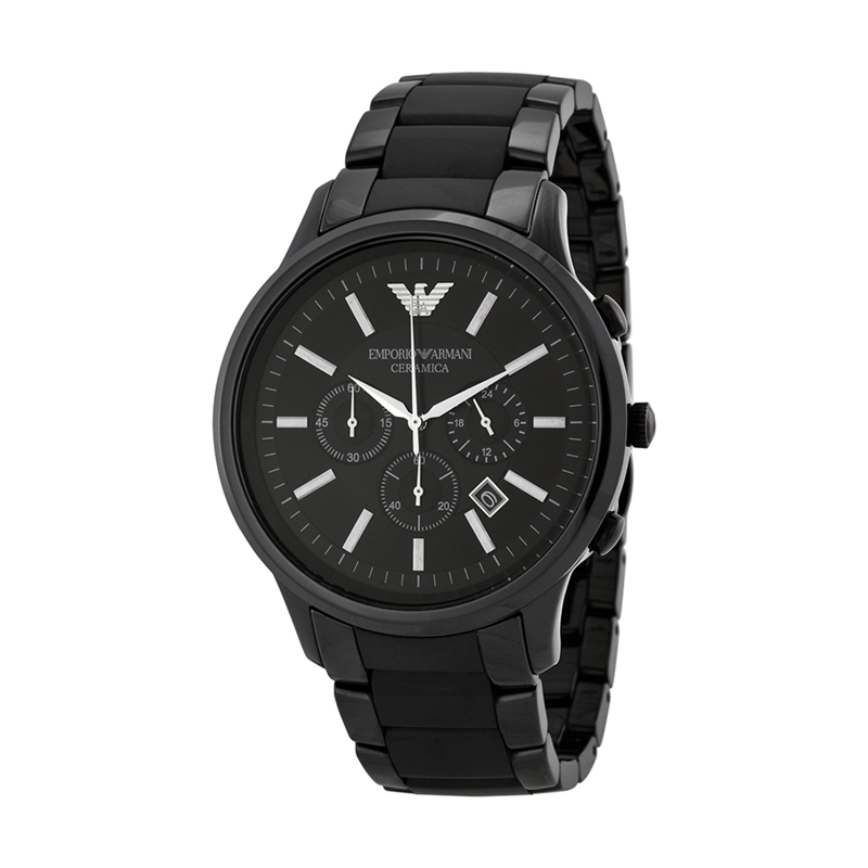 RELOJ ARMANI HOMBRE ANÁLOGO AR1451 EMPORIO BLACK CERAMIC NUEVO - 1