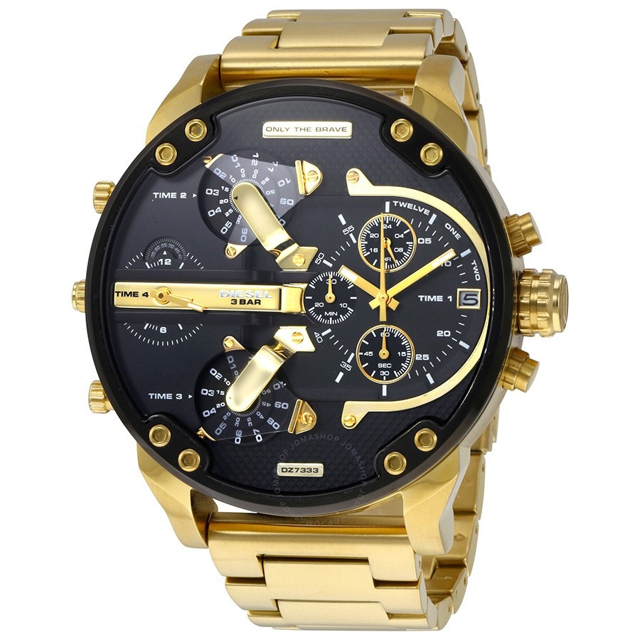 RELOJ DIESEL HOMBRE ANÁLOGO DZ7333 MR DADDY 2 GOLD AND BLACK NUEVO CAJA GENUINO - 1