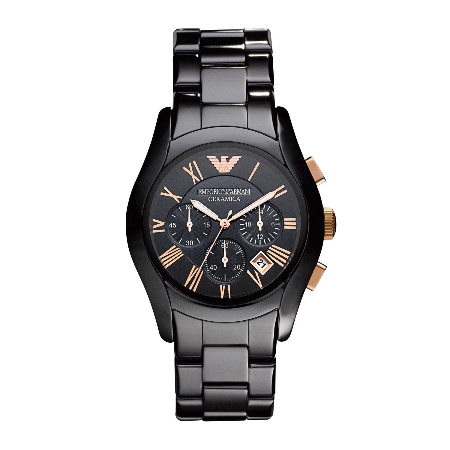 RELOJ ARMANI HOMBRE ANÁLOGO AR1410 BLACK CERAMIC NEGRO - 1