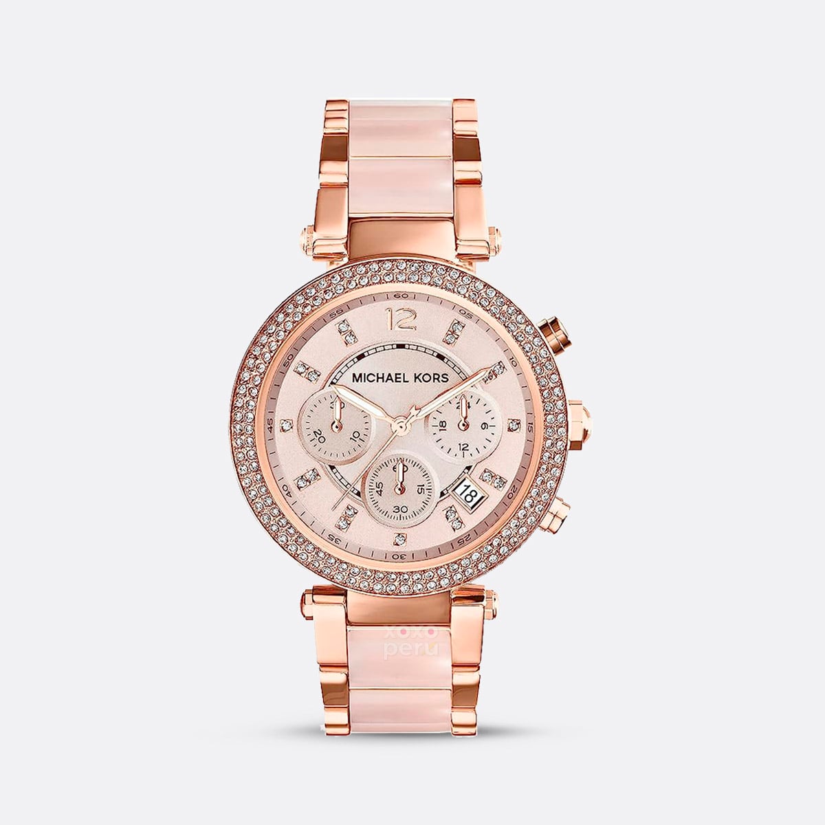 RELOJ ROSE GOLD MICHAEL KORS PARKER MK5896 ORO ROSA GENUINO PARA DAMA - 1