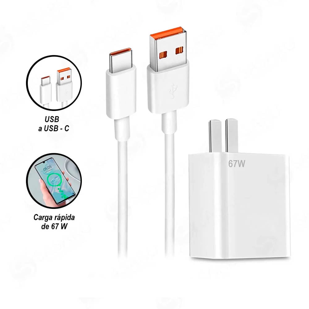 CARGADOR 67W CARGA RÁPIDA PARA XIAOMI CABLE TIPO C - 2