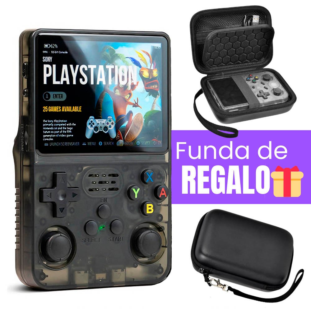 CONSOLA DE VIDEOJUEGOS PORTÁTIL R36S NEGRO GRATIS ESTUCHE - 1