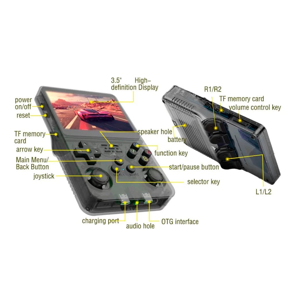 CONSOLA DE VIDEOJUEGOS PORTÁTIL R36S NEGRO GRATIS ESTUCHE - 3