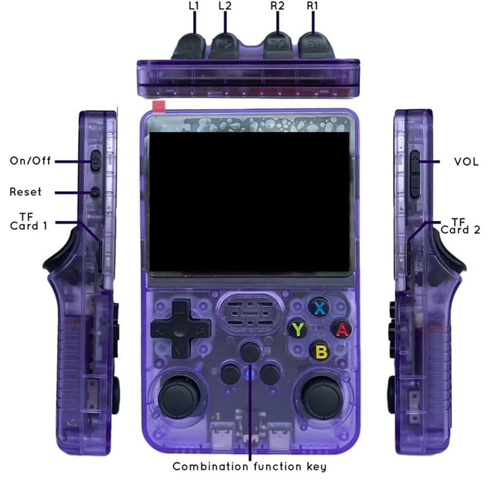 CONSOLA DE VIDEOJUEGOS PORTÁTIL R36S VIOLETA GRATIS ESTUCHE - 3