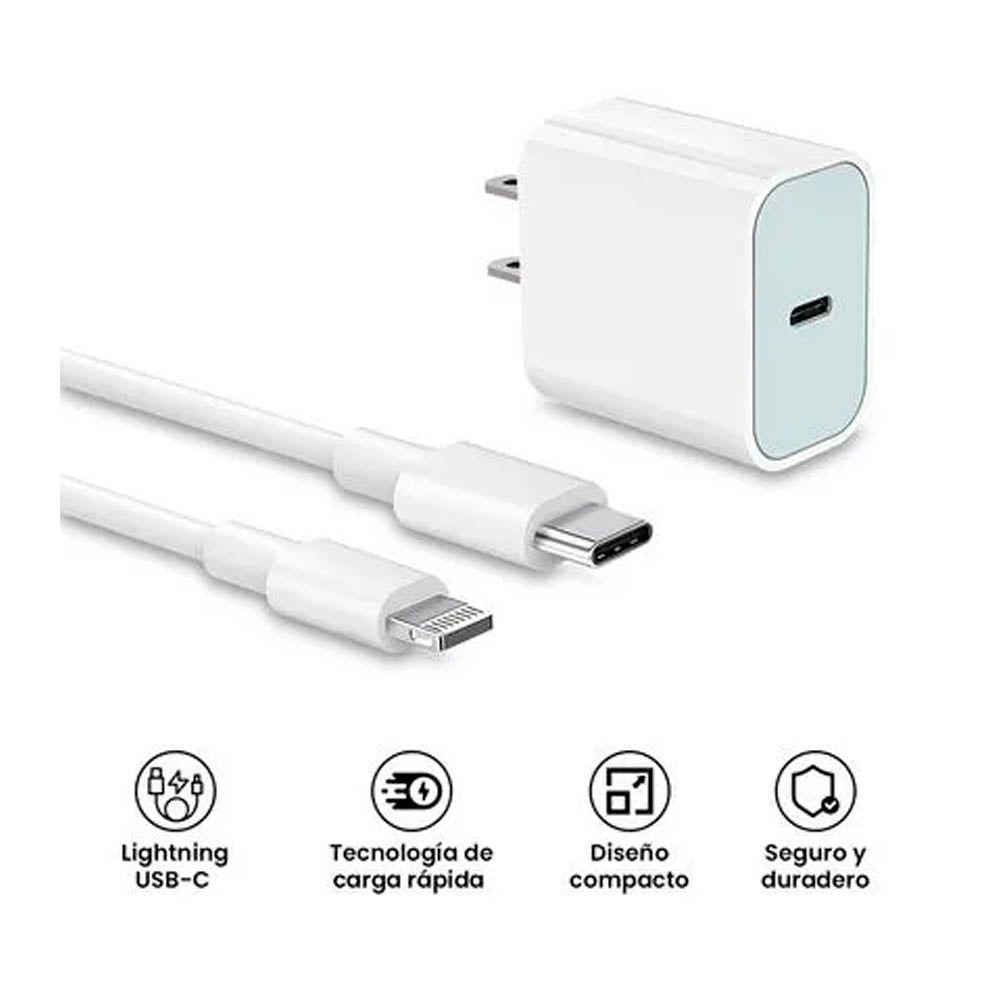 CARGADOR PORTATIL MAGSAFE PARA IPHONE DE 20 000 MAH + CUBO 20W + CABLE DE CARGA - 4