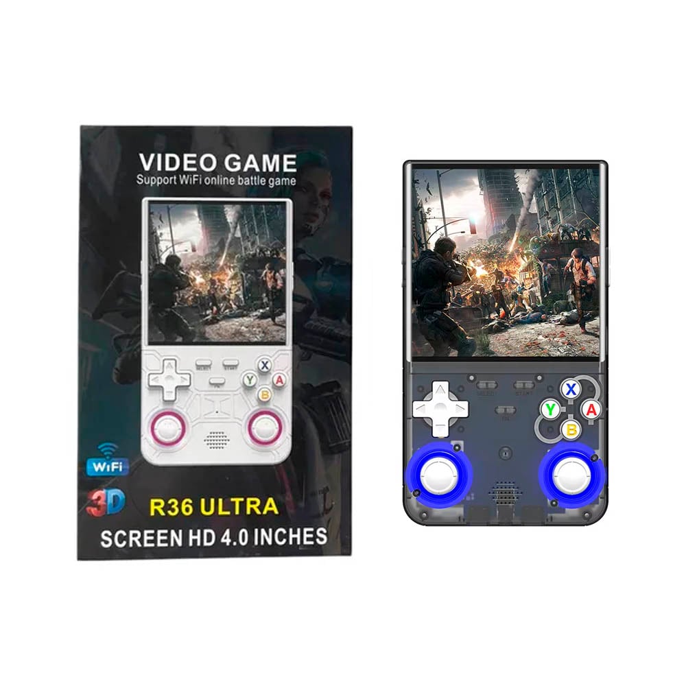 CONSOLA DE VIDEOJUEGOS PORTÁTIL RETRO R36 ULTRA HD NEGRO FUNDA GRATIS - 3