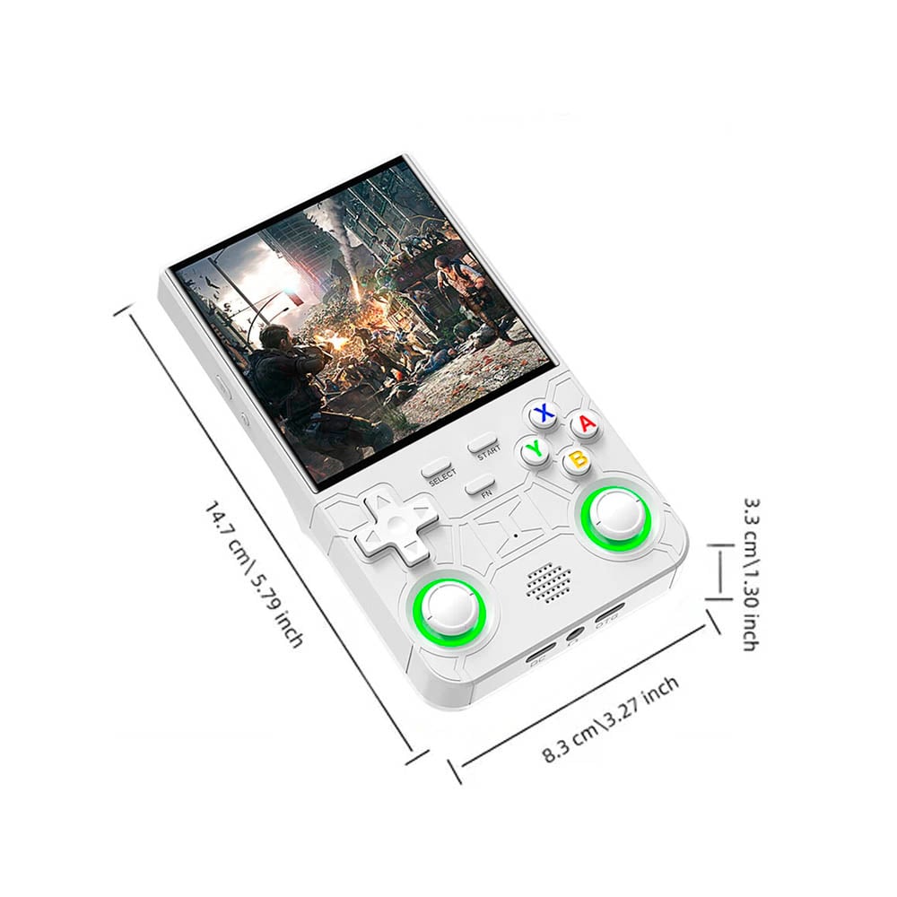 CONSOLA DE VIDEOJUEGOS PORTÁTIL RETRO R36 ULTRA HD BLANCO FUNDA GRATIS - 3