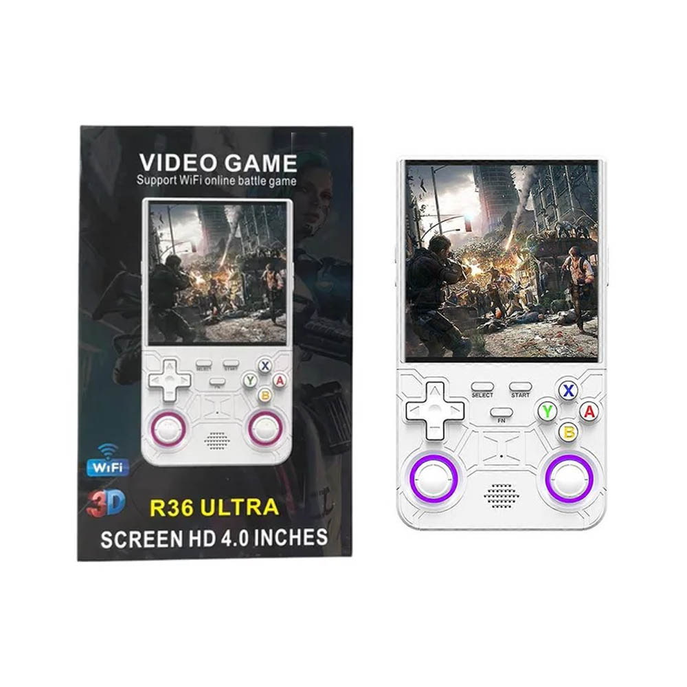 CONSOLA DE VIDEOJUEGOS PORTÁTIL RETRO R36 ULTRA HD BLANCO FUNDA GRATIS - 4
