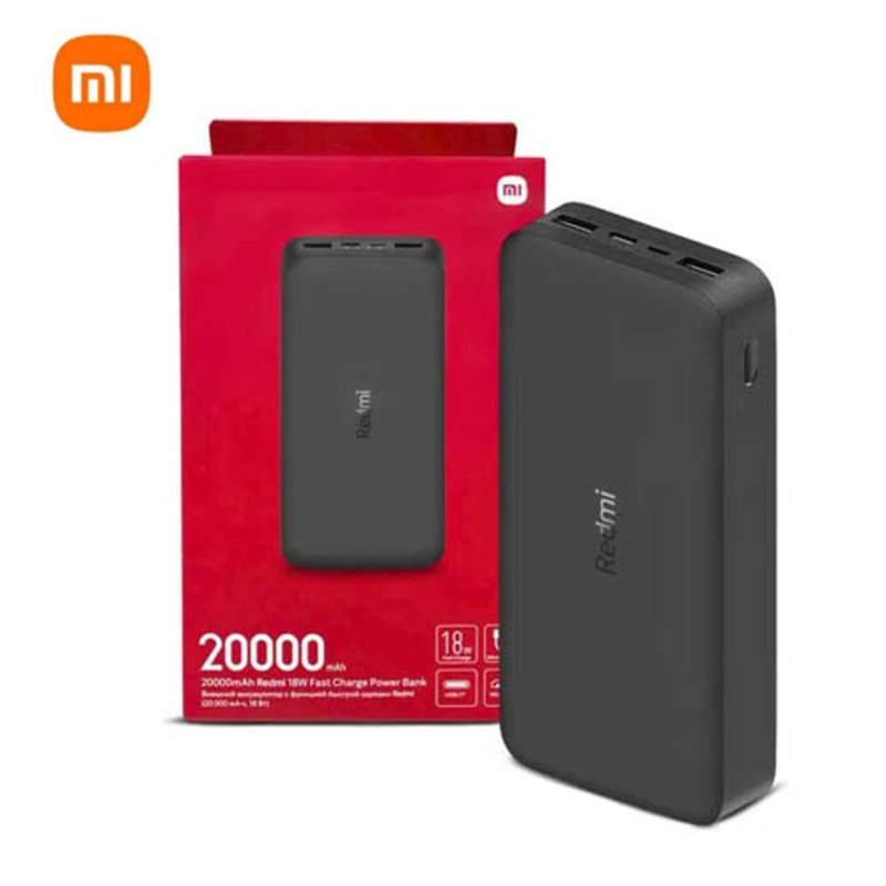 XIAOMI POWER BANK REDMI 20000MAH 18W NEGRO FAST CHARGE - 1