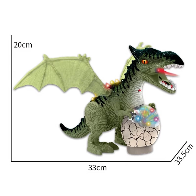 DINOSAURIO CON HUEVO CAMINA SONIDO LUZ Y HUMO MARRÓN - 3