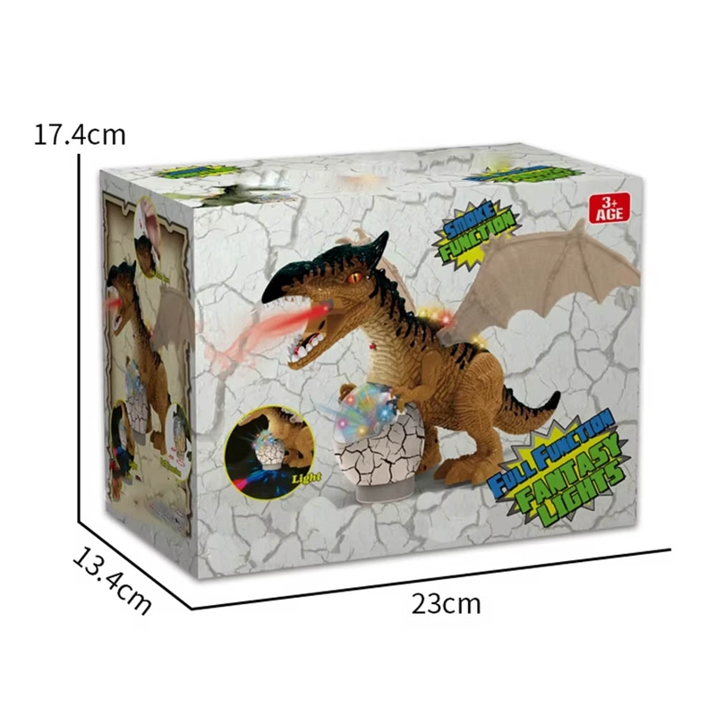 DINOSAURIO CON HUEVO CAMINA SONIDO LUZ Y HUMO MARRÓN - 4